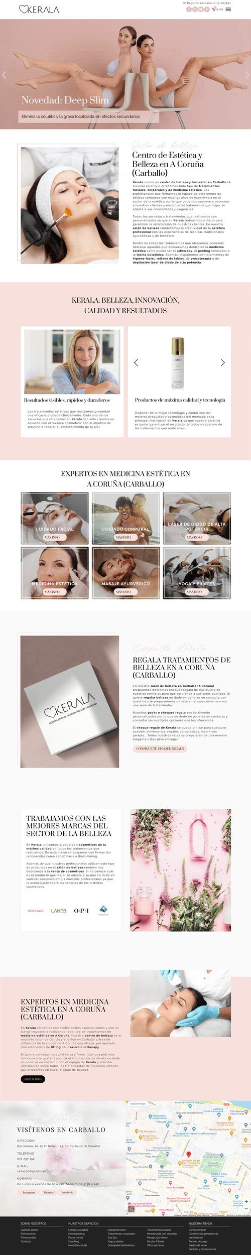 Diseño web de Kerala - keralaestetica.com