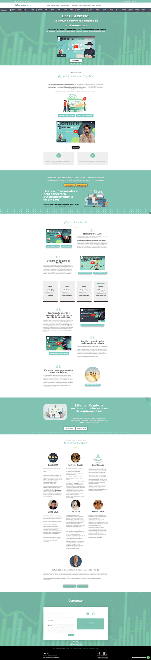 Diseño web para Liberium Crypto - Trading con Criptomonedas - https://liberiumcrypto.es