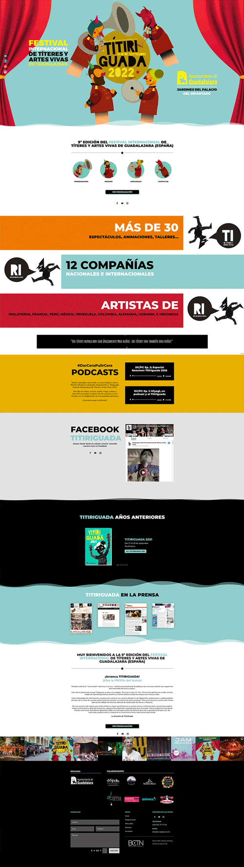 Diseño de página web Titiriguada Festival Internacional de Títeres de Guadalajara - https://titiriguada.es